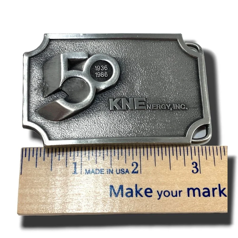 Belt Buckle Pewter‎ 1986 KNEnergy, Inc. 50th Anniversary 1936-1986 USA Made
